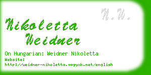 nikoletta weidner business card